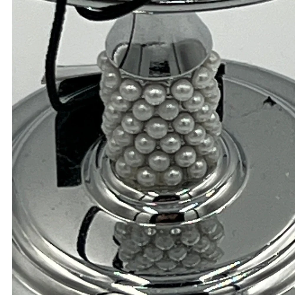 Danielle Creations Vanity Mirror Women OS Silver Brand New Pearl Stem 4X Swivel